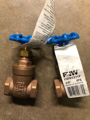 Lot of 2 - 3/4'' FNW FNW1211F Gate Valve IPS