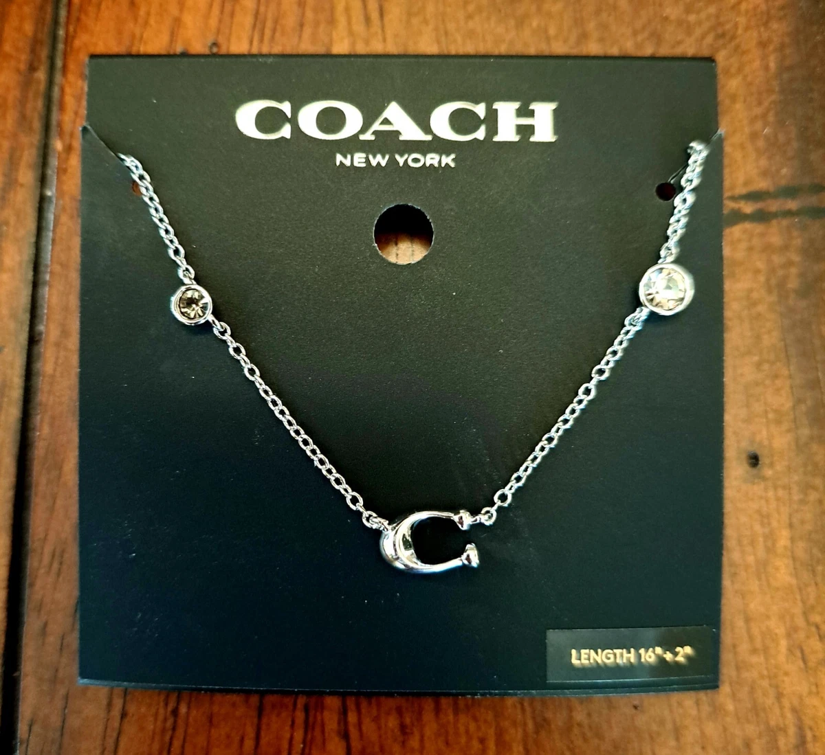 Coach Silver Open Circle Stone Necklace - Etsy