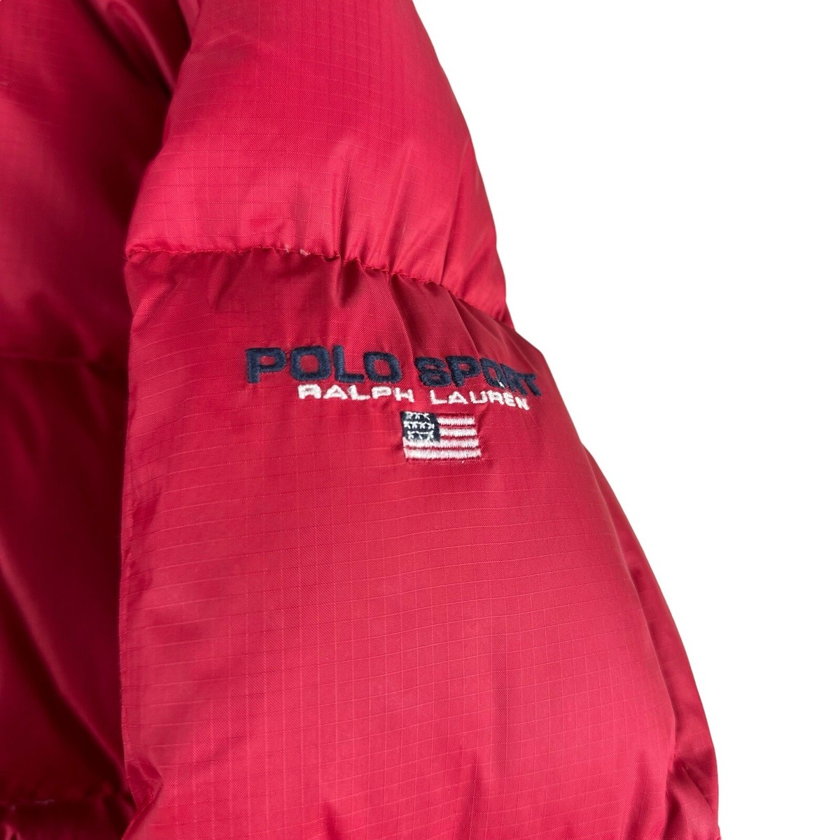 Vintage 90's Red Polo Sport Ralph Lauren Ski Quilted Down Puffer