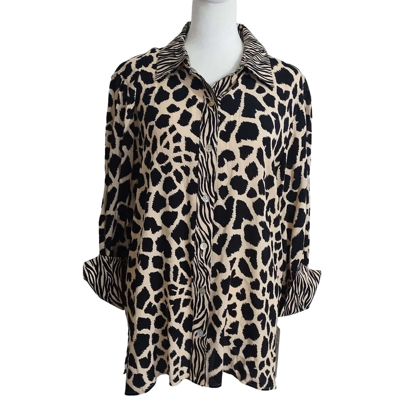 Viscosa Estampado Animal Top Formal para mujeres