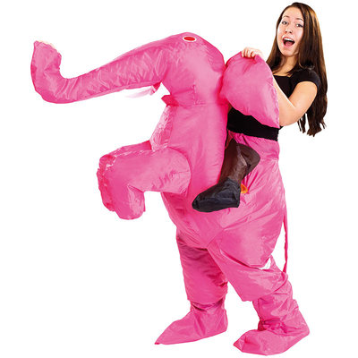 Playtastic Aufblasbarer Anzug: Selbstaufblasendes Kostüm ''Rosa Elefant''
