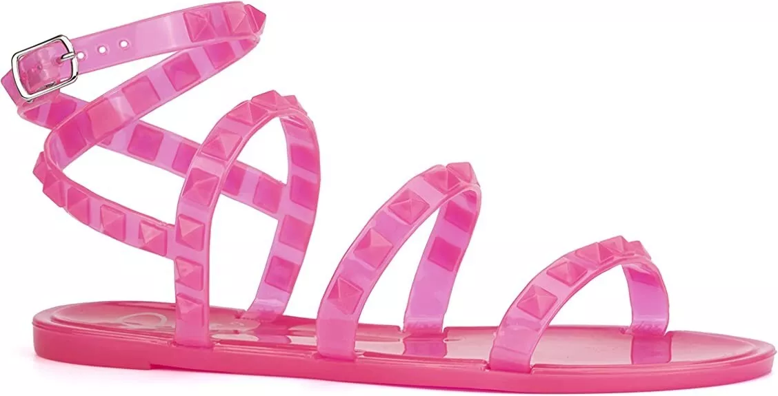 Olivia Miller Girl Stud Jelly Gladiator Sandals Girls Size 3 Pink