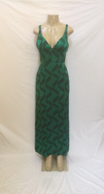 Nieves Lavi New York 100% Silk Size Emerald Green Printed