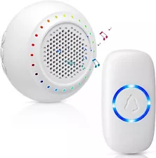 Wireless Doorbell  PHYSEN  Chime 1 Transmitter+1 Receiver, White 