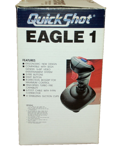 Quick Shot EAGLE 1 Deluxe Digital Joystick #QS-177 Sega Genesis T1596 - Picture 11 of 15