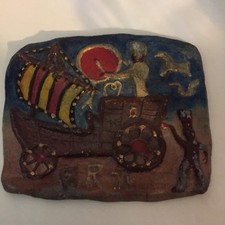 1972 Ancient Egyptian Sand Sailor by Robin S. Ramsay - Cast Metal Folk Art 