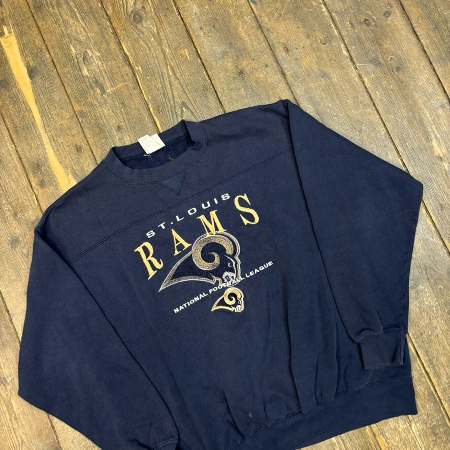 Lee Sport Sweatshirt Mens Vintage 90s St.Louis Rams Sweatshirt, Navy, Large image 3