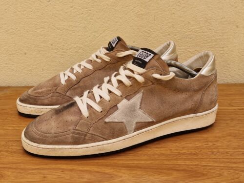 Golden Goose Ball Star Men Sneakers Brown Suede Grey Star- Size 10 US 43 EU - Picture 1 of 11