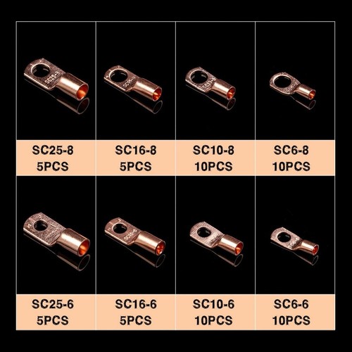 220pcs Assortment Copper Lug Ring Terminal Battery Cable Ends Wire Connector Kit - Picture 7 of 18