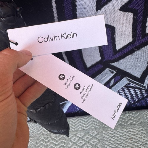 Talla L - NUEVO CON ETIQUETAS Calvin Klein Moderno Capucha Puffer Hombre NEGRO Chaleco - Imagen 3 de 6