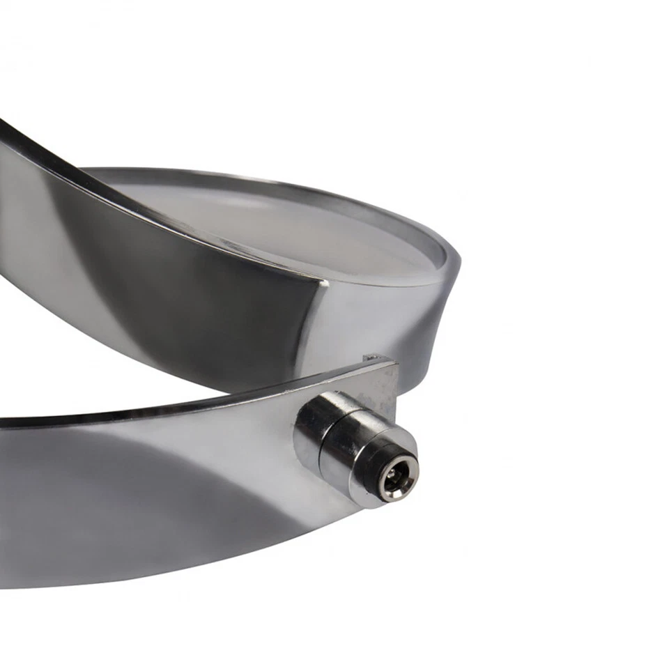 Lampada da tavolo led moderna stilizzata a spirale 12 watt  da comodino argento - Immagine 3 di 4