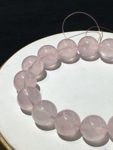 Braidato In Quarzo Rosa Naturale 8mm – Bracciale Elasticizzato Con Perle Tonde, Reiki, Guarigione, Fatto A Mano USA