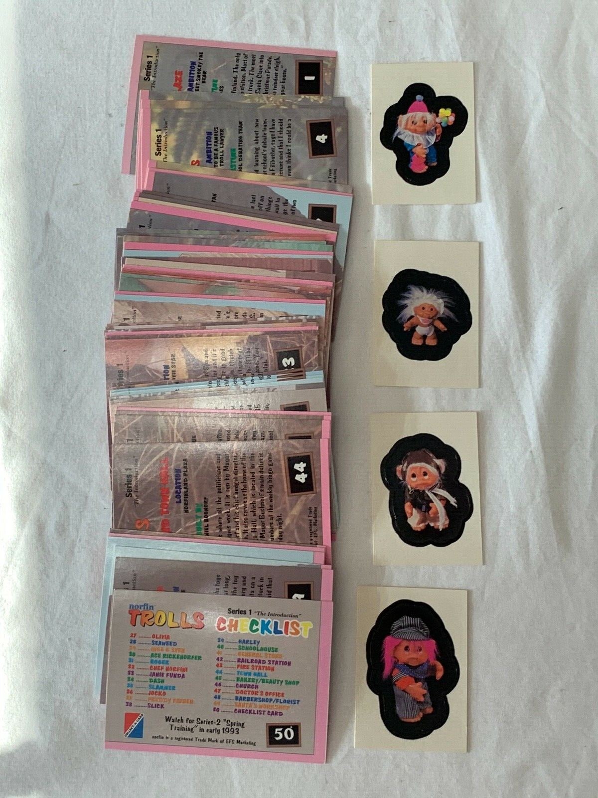 Norfin Trolls Trading Cards 50 Card Set Series 1 & 5 stickers eBay