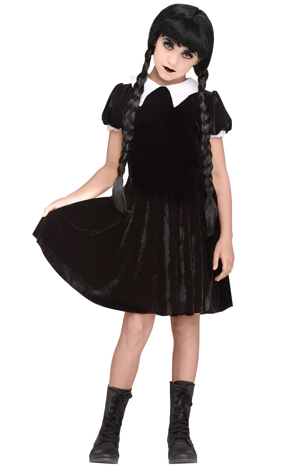 Wednesday Inspired Gothic Girl Skull Dress Adult Costume