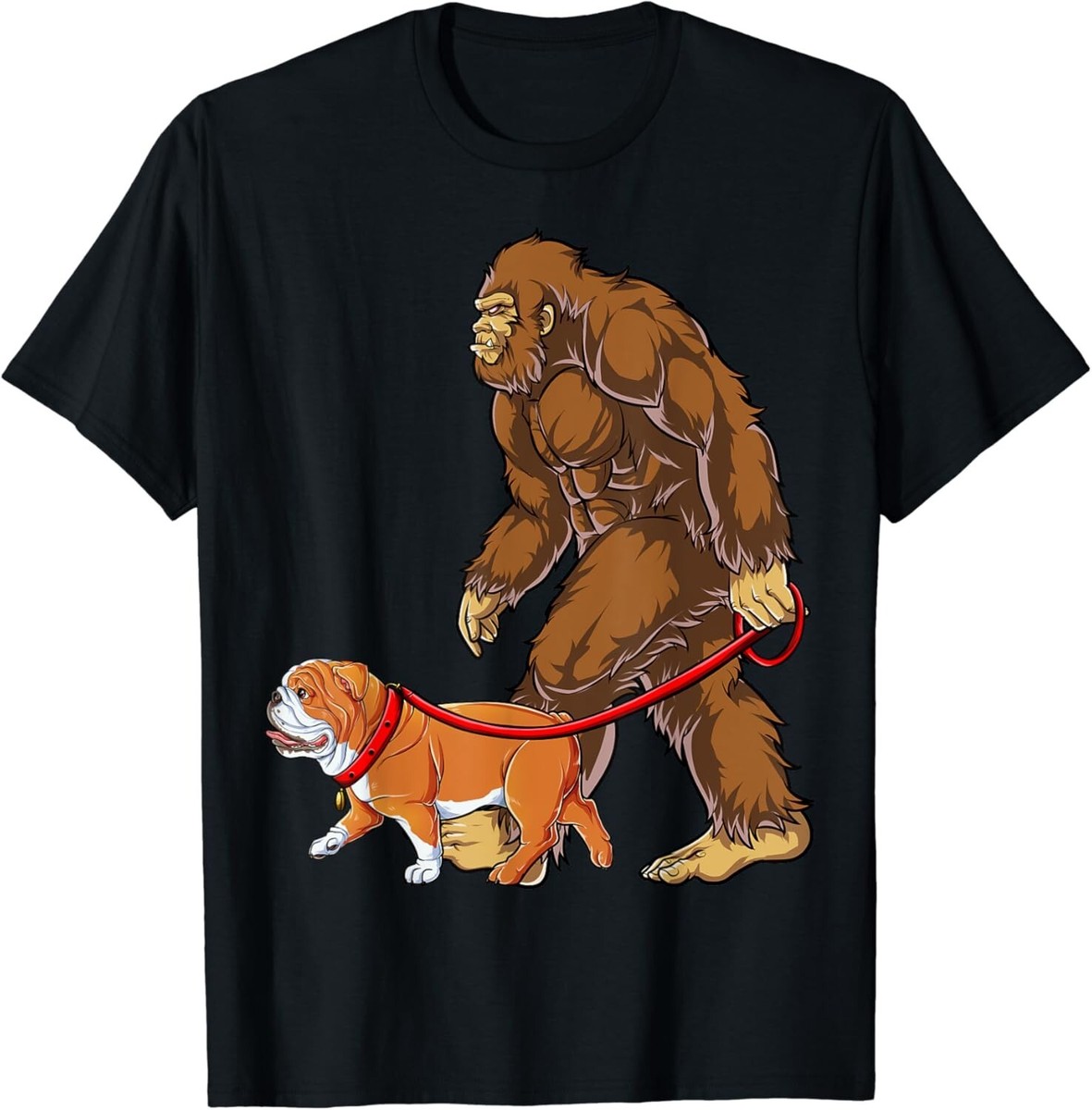 Bigfoot Walking Pug Shirt, Funny Cute Sasquatch Dog Gift Bigfoot Walking Pug Shirt, Funny Cute Sasquatch Dog Gift