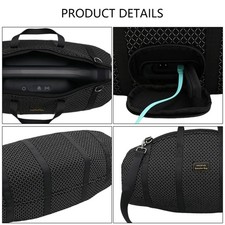 Shock Absorbing Speaker Storage Bag Travel Friendly Handle for Boombox 4 Black