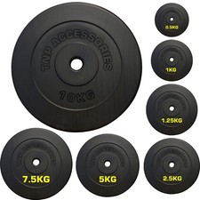 TnP® Vinyl 1" Weight Plates for Dumbbells & Weights Lifting Bars 0.5kg to 20kg