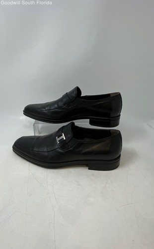 Bruno Magli Mens Black Leather Square Toe Slip-On Loafer Dress Shoes size 7.5 M