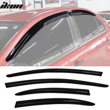 Fits 08-17 Mitsubishi Lancer EVO Mugen Style Window Visor Sun Rain Deflector 4PC