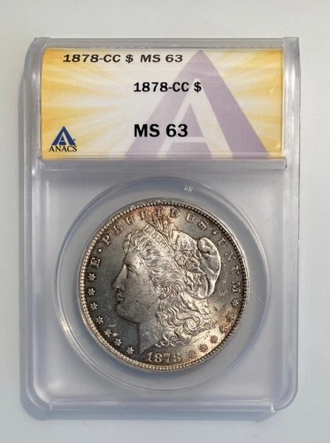 1878 CC Morgan Silver Dollar - ANACS - MS63