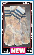  NEW Adidas Women's 3/Pair Performance Socks Tie Dye Purple/White/Blue Size M  