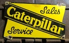 VINTAGE CATERPILLAR TRACTORS 12” PORCELAIN SALES SERVICE GAS OIL SIGN
