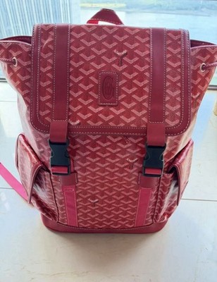 Goyard Red Geometric Backpack Buckle Closure w/ Pockets Men's Casual Travel
