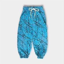 Vintage Florida Surf Blue Paint Splatter Printed Pants 4T