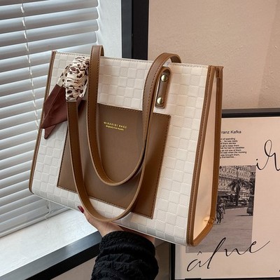 Damen große Kapazität Schultertasche Beuteltasche Tasche PU Leder Pendler Handtasche