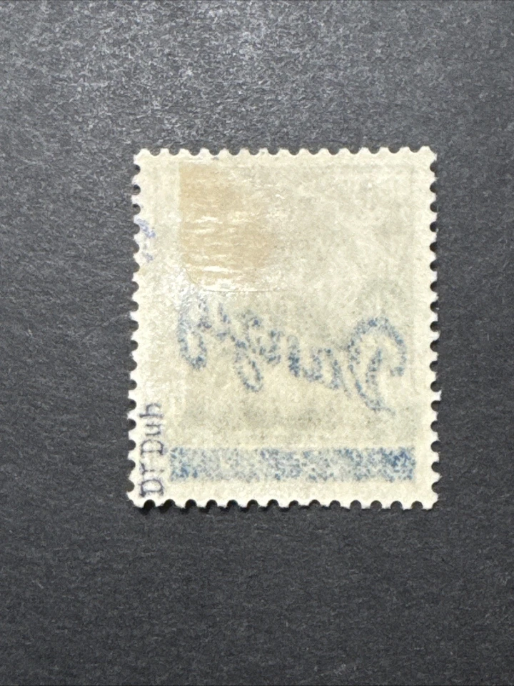 Estampilla coleccionable firmada WMK verde y azul con doble sobreimpresión de Danzig 20pf MH de 1920 Foto 3 de 4