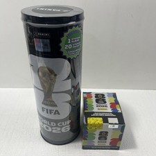 2026 Panini FIFA World Cup Collector Bundle Sealed Tin + 50 Packs Box