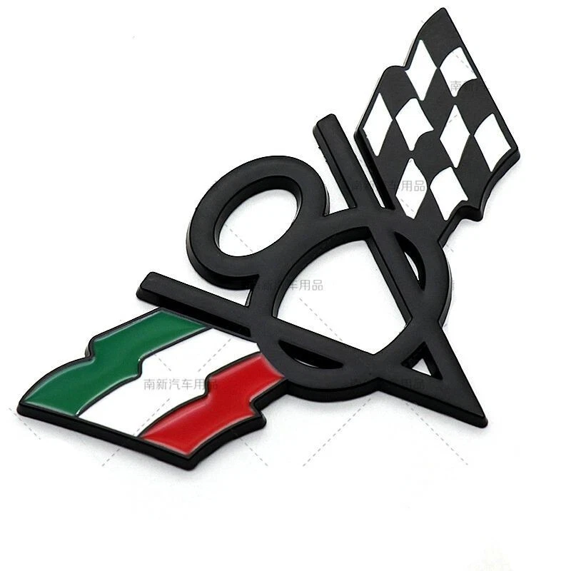 V8 Italy IT Grille Grill Emblem Black Metal Chrome Front Badge For Lamborghini - Image 2 of 4