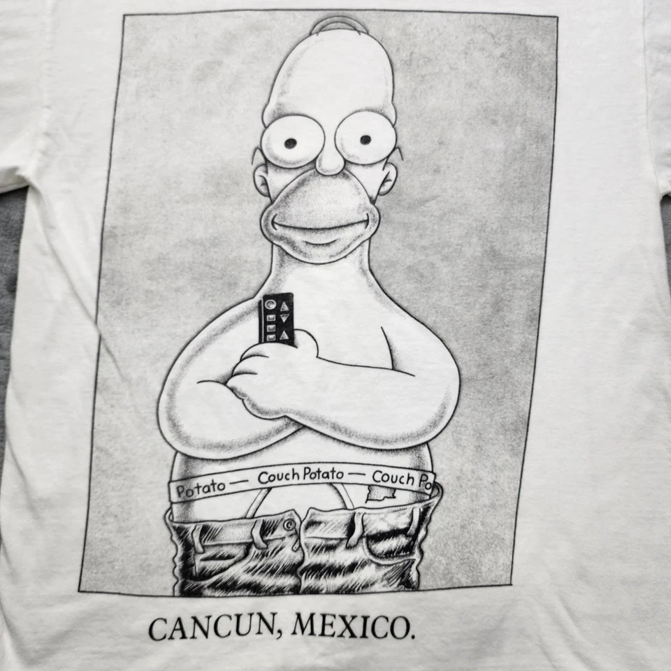 Camiseta De Colección M&O Tejidos Para Hombre M Blanca Bart Simpson Calvin Klein Sofá Patata México Foto 2 de 4