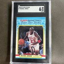 MICHAEL JORDAN 1988-1989 FLEER STICKER #7 SGC 6 NM EX CHICAGO BULLS