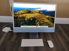 Apple iMac 24 All in One M1 2021 A2439 , M1, 256 GB, 8 GB, 2 Port, Blue, Sonoma