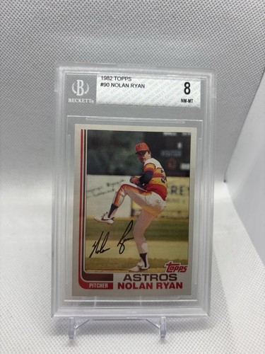 Topps 1982 Nolan Ryan #90 Astros Facsimile Auto Beckett Graded 8 NM Trading Card