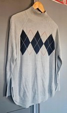 M&S Collection hellgrauer Argyle Strickpullov...