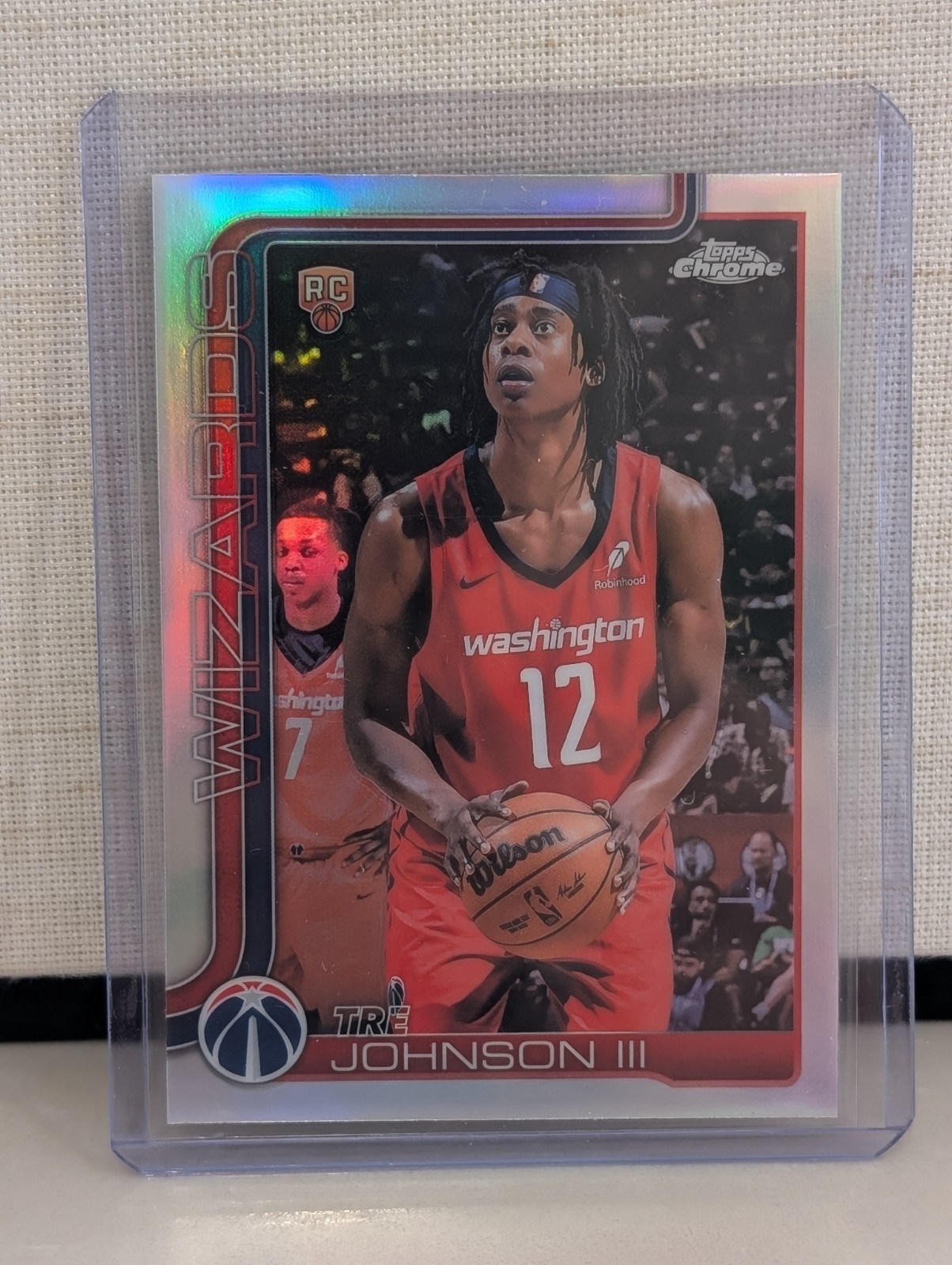 2025-26 Topps Chrome TRE JOHNSON III Rookie Refractor #256 Washington Wizards