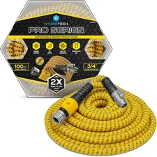 Hydrotech Pro Series Expandable Burst-Proof Garden Water Hose. 100 ft, 3/4".