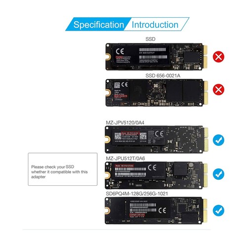 1X(M.2 NGFF-Adapterkarte für SSD UnterstüTzt MZ JPV5120/0A4, MZ JPU512T/0A69861 - Bild 4 von 8