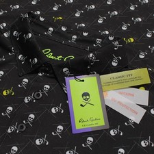 Robert Graham NWT Stinger Short Sleeve Polo Shirt Size M Classic Fit in Black