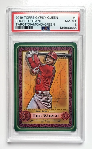 Shohei Ohtani 2019 Topps Gypsy Queen Green Tarot of the Diamond /99 #1 PSA 8