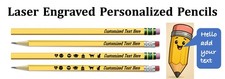Personalized Custom Engraved Pencils for Schools Kids and Party-Teconderoga