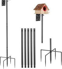Smart Bird Feeder Pole - (32-92 Inch) Adjustable Bird House Pole Compatible 