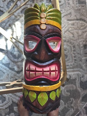 Hand Carved Wooden Hawaiian Tiki Island  Life Wall Decor
