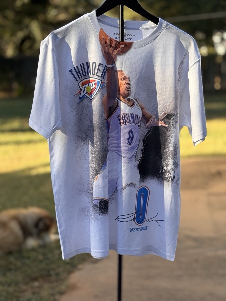 Russell Westbrook OKC Thunder Graphic T-Shirt Medium Kewl-Dry NBA