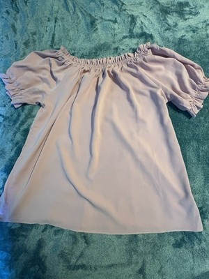 Evaless Off the Shoulder Puff Sleeve Dressy Pink Blouse Size XL. NWOT