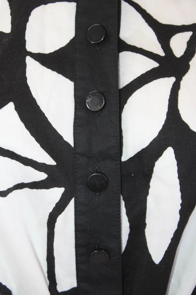 Mini Vestido Negro Catherine Malandrino Mujer Mangas Largas Botón Corbata Cinturón Talla 4 Foto 4 de 4