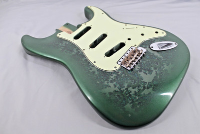 Mjt Offiziell Eigener Vintage Nitro Gitarre Körper Marke Jenny VTS Grün Paisley