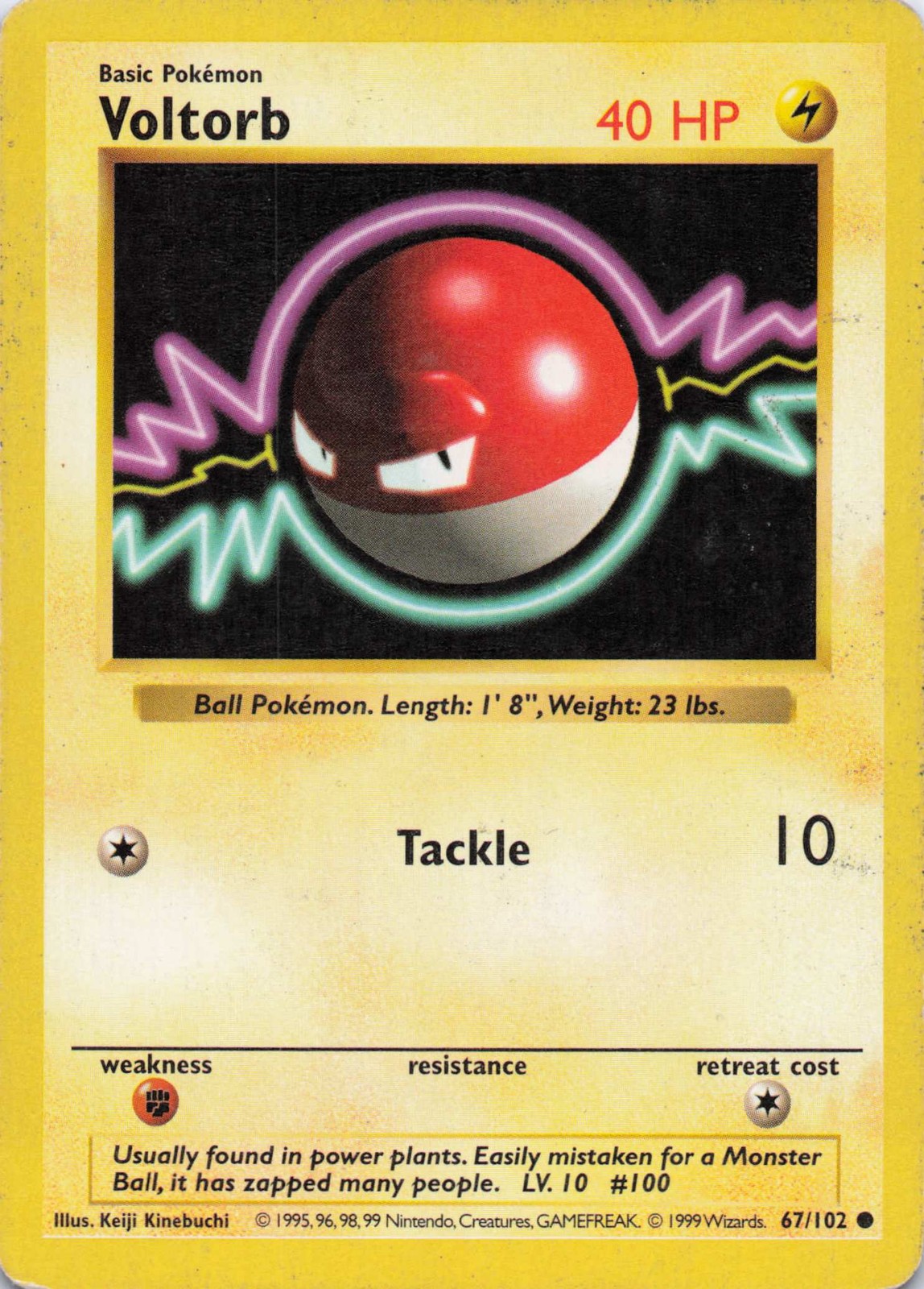 Voltorb Common Unlimited 1999 Base Set (Shadowless) 067/102 HP
